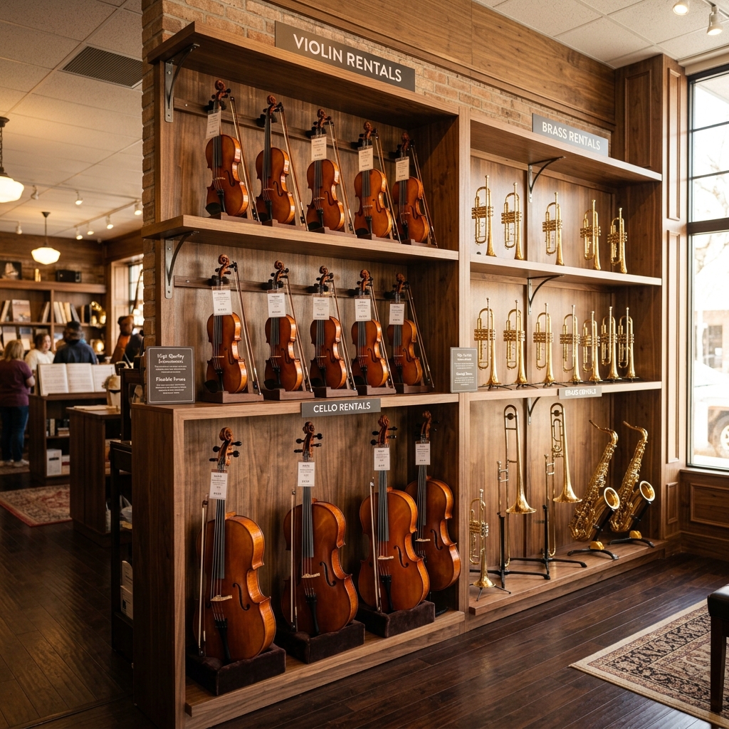 Instrument rentals at Pleasantville Music Shoppe — violins, brass and more
